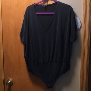 Ladies Express Black Body suit top. Size XL. Short sleeves